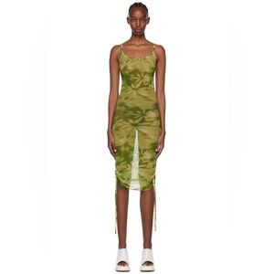 MISBHV Green Nylon Mini Dress